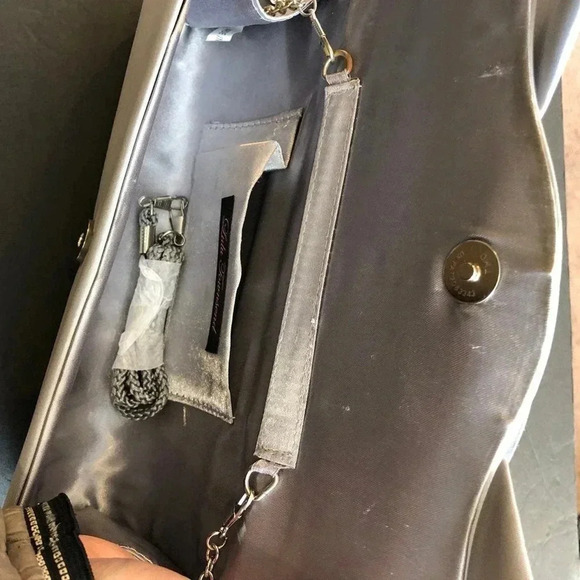 VTG Y2K Lulu Townsend Silver Gray Formal Purse Crossbody bag Special Occasion - Picture 6 of 7